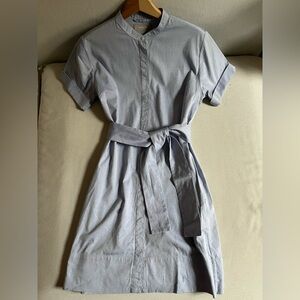 Everlane Blue Poplin Shirt Dress with Tie Belt | Size 2